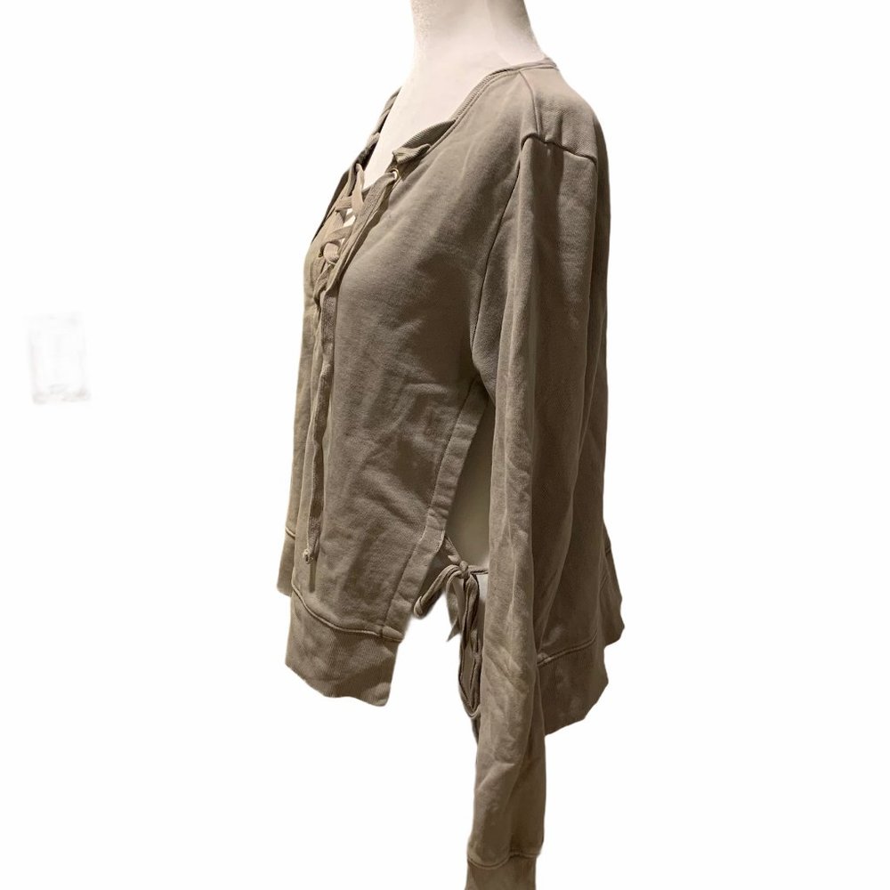 Revolve Pam & Gela Sage Side Split Sweatshirt S - image 3